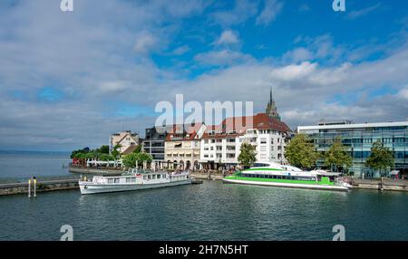 Excursion en bateau à vapeur dans le port de Friedrichshafen sur le lac de Constance, Bade-Wurtemberg, Allemagne Banque D'Images