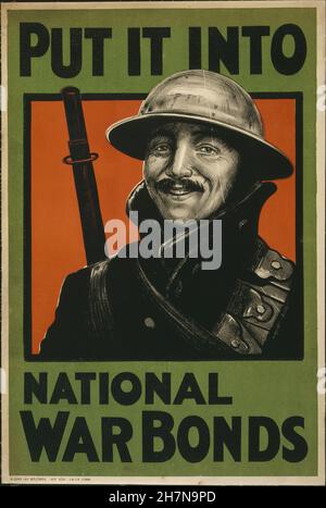 Affiche de prêt de guerre - affiche enlist - propagande britannique de la première Guerre mondiale - 51 Banque D'Images