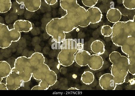 illustration d'arrière-plan artistique jaune biologique chaos informatique Banque D'Images