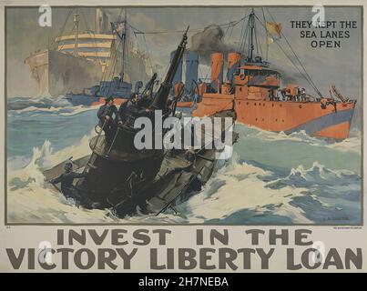 Investissez dans le prêt Victory Liberty - première Guerre mondiale Affiche de propagande de l'URSS Banque D'Images