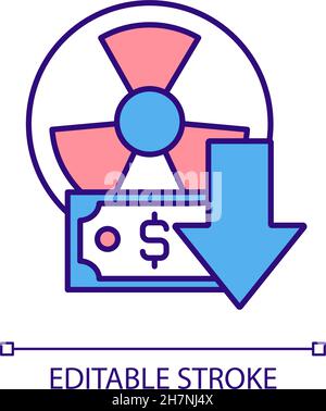 Icône de couleur RVB à faible coût d'énergie nucléaire Illustration de Vecteur