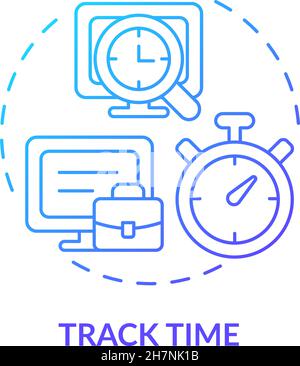Icône de concept de gradient bleu du temps de suivi Illustration de Vecteur