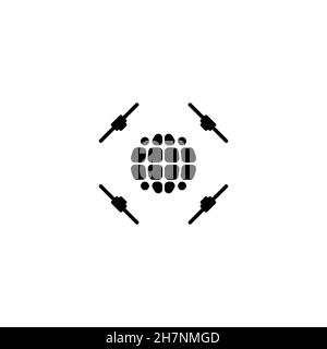 Icône Internet à partir de la ligne d'espace.Affiche de style simple Space science, symbole d'arrière-plan.Élément de conception du logo.Impression de tee-shirts.Vecteur pour autocollant. Illustration de Vecteur