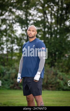 02/10/20, Angleterre.Frazer Clarke, médaillé de bronze au super poids lourd olympique, dans Burton on Trent, au Royaume-Uni.Photo de Sam Mellish. Banque D'Images