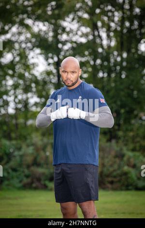 02/10/20, Angleterre.Frazer Clarke, médaillé de bronze au super poids lourd olympique, dans Burton on Trent, au Royaume-Uni.Photo de Sam Mellish. Banque D'Images