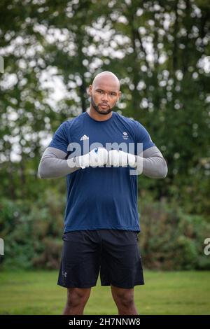 02/10/20, Angleterre.Frazer Clarke, médaillé de bronze au super poids lourd olympique, dans Burton on Trent, au Royaume-Uni.Photo de Sam Mellish. Banque D'Images