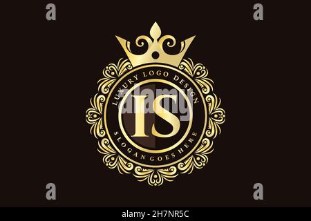 EST initiale lettre or calligraphique féminine fleur dessinée à la main heraldic monogramme ancien style vintage luxe logo design Premium Illustration de Vecteur