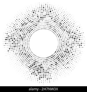 Cercle demi-ton avec points aléatoires.Points noirs sur fond blanc. Illustration de Vecteur