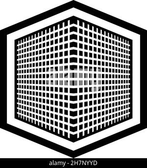 Technologie blockchain. Cube Big Data. Cube géométrique 3D de petites pièces. Illustration de Vecteur
