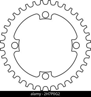 Anneau de chaîne de vélo Vector 36 dents isolé.Équipement MTB. Illustration de Vecteur