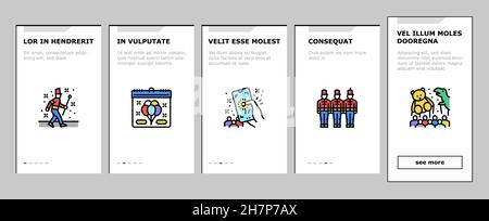 Parade Festival événement Onboarding Icons Set Vector Illustration de Vecteur