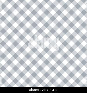 Motif Vichy gris diagonal sans couture.Motif tissu écossais rétro.Motif vintage tendance sans coutures Vector. Illustration de Vecteur