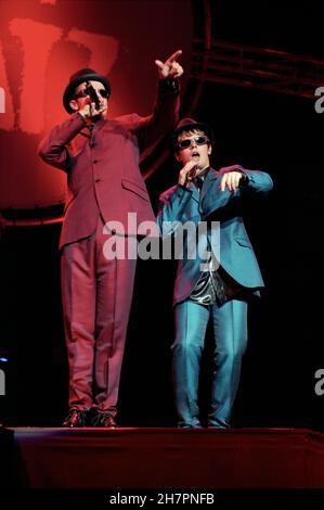 PJ et Duncan en concert au Royal Albert Hall de Londres.10 mars 1996. Banque D'Images