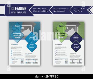 Services de nettoyage Flyers modèles, Super Cleaning Services Flyer modèle conception de pages vectorielles conception Illustration de Vecteur