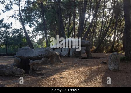 Dolmen et structures mégalithiques à Carnac, France Banque D'Images