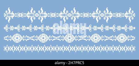 Motif horizontal damassé vintage.Vecteur de transmission.Une collection de cadres et de bordures vintage.Modèle de cadre.Élément de conception moderne. Illustration de Vecteur