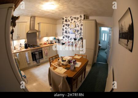 Objectif,fisheye,photo,photographie,grand,angle,anglais,shaker,cuisine,Cowes,Isle of Wight,Angleterre,Royaume-Uni, Banque D'Images