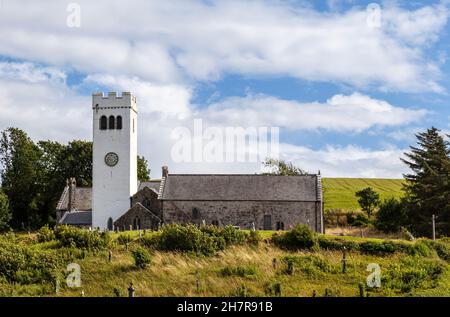 Église Saint-Jacques, Manorbier, Une église classée de Grade 1 du XIIe siècle, Piemeskire, pays de Galles Banque D'Images