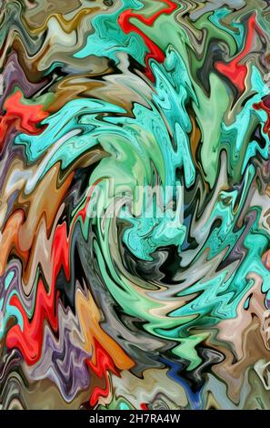 Illustration d'un motif de vortex multicolore pour un arrière-plan abstrait Banque D'Images