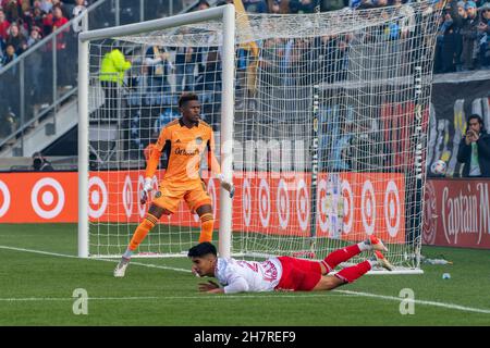 Andre Blake Philadelphia Union gardien / gardien de but MLS et joueur de football jamaïcain Banque D'Images