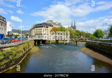 Quimper, France 08-10-2021 vue sur la vieille ville et la rivière Odet Banque D'Images