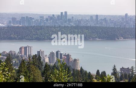 Vue d'un grand Vancouver, vue de Cypress Mountain Vancouver Outlook, West Vancouver, C.-B., Canada. Banque D'Images