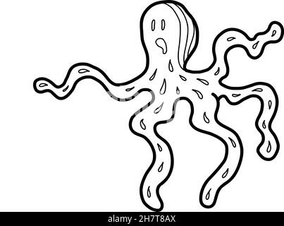 Joli Jellyfish.Vector illustration dans le style d'un doodle Illustration de Vecteur