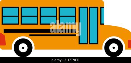 Modèle de conception d'icône de bus scolaire illustration vectorielle isolée Illustration de Vecteur
