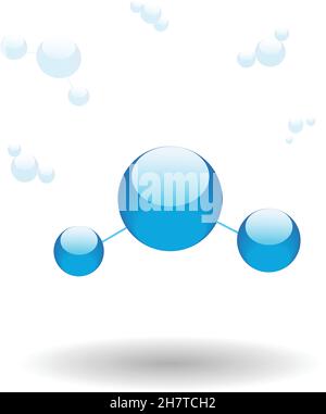 Illustration du vecteur des molécules d'eau isolée sur fond blanc Illustration de Vecteur