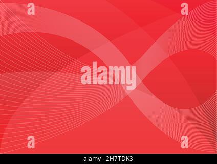 Arrière-plan vectoriel abstrait ondulé rouge, papier peint abstrait de bureau Illustration de Vecteur