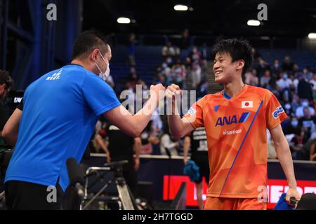 Houston, États-Unis.24 novembre 2021.Shunsuke Togami (JPN) tennis de table : Championnats du monde de tennis de table 2021 les célibataires hommes 2ème partie au centre de congrès George R. Brown à Houston, Etats-Unis .Credit: Itaru Chiba/AFLO/Alay Live News Banque D'Images