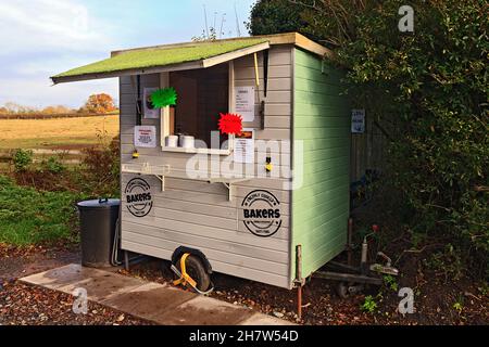 Casse-croûte en bord de route sur A456 nr.Berrington, Shropshire, Angleterre Banque D'Images