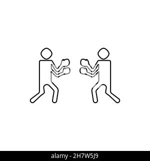 Icône de ligne de boxeur.Affiche d'arrière-plan de leçons de boxe de style simple.Élément de conception du logo.Impression de tee-shirts.Vecteur pour autocollant. Illustration de Vecteur