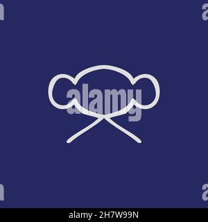 Icône de ligne extraterrestre.Symbole d'arrière-plan d'affiche de style simple pour les enfants en science de l'espace.Élément de conception du logo.Impression de tee-shirts.Vecteur pour autocollant. Illustration de Vecteur