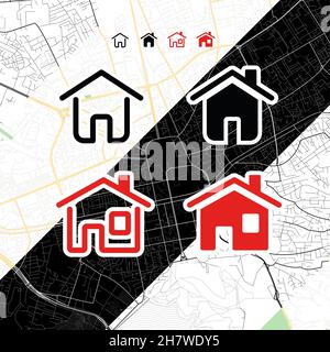 Collection d'icônes maison sur l'illustration vectorielle.Icônes habituelles pour la conception sur différents arrière-plans clairs et sombres.Groupe d'icônes vectorielles Illustration de Vecteur