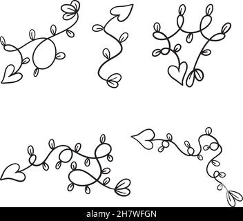 Collection de motifs de flèches florales à utiliser comme séparateurs ou poinpointes Illustration de Vecteur