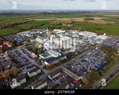 Vue aérienne de l'hôpital Glan Clwyd, Rhuddlan Rd, alBodelwyddan, Rhyl.Date de la photo: Jeudi 25 novembre 2021. Banque D'Images