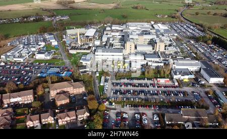 Vue aérienne de l'hôpital Glan Clwyd, Rhuddlan Rd, alBodelwyddan, Rhyl.Date de la photo: Jeudi 25 novembre 2021. Banque D'Images