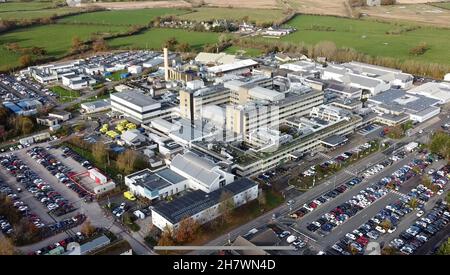 Vue aérienne de l'hôpital Glan Clwyd, Rhuddlan Rd, alBodelwyddan, Rhyl.Date de la photo: Jeudi 25 novembre 2021. Banque D'Images