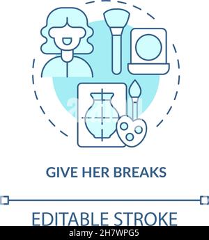 Donnez son icône de concept bleu Breaks Illustration de Vecteur