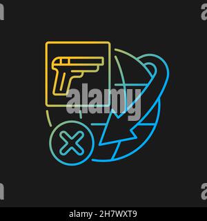 Restriction sur l'expédition d'armes à feu gradient icône de vecteur pour thème sombre Illustration de Vecteur
