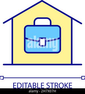 Icône de couleur RVB Remote Work Illustration de Vecteur