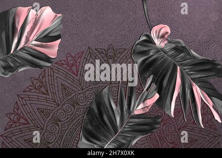 Fond d'écran haute décoration 3D Banque D'Images