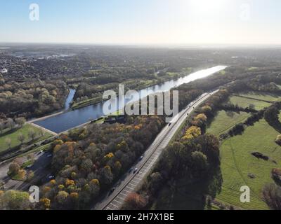 Peterborough, Royaume-Uni.22 novembre 2021.Une vue montrant le parcours d'aviron à côté de la rivière Nene, à Peterborough, Cambridgeshire, au Royaume-Uni, le 22 novembre,2021 crédit : Paul Marriott/Alay Live News Banque D'Images