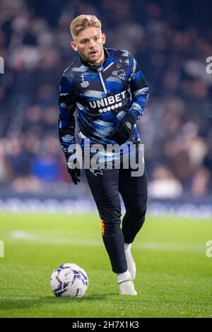 LONDRES, ANGLETERRE - 24 NOVEMBRE : Kamil Jozwiak pendant le match de championnat Sky Bet entre Fulham et Derby County à Craven Cottage le 24 novembre 2 Banque D'Images