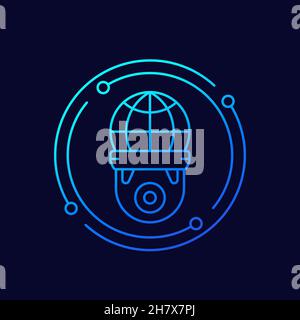 icône de vecteur de ligne de caméra ip Illustration de Vecteur
