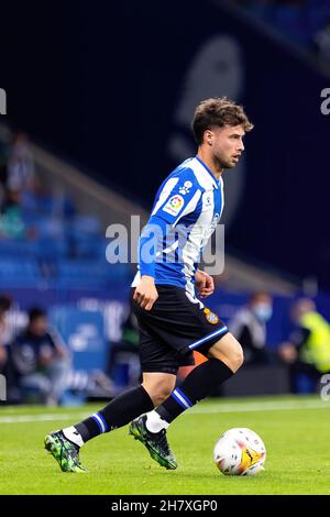 BARCELONE - octobre 26 : Javi Puado en action lors du match de la Liga entre le RCD Espanyol et le Athletic Club de Bilbao au stade RCDE le 26 octobre, Banque D'Images