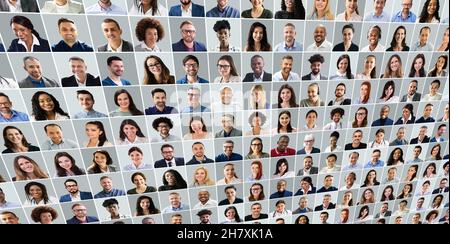 Collage multiculturel des gens d'affaires.Photos de visages différents Banque D'Images