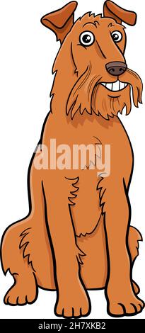 Illustration de dessin animé du personnage animal de chien de race irlandaise Terrier Illustration de Vecteur