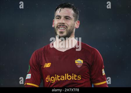 Rome, Italie.25 novembre 2021.ROME, Italie - 25 novembre 2021 : PEREZ en action lors du match de football de la Ligue de la Conférence de l'UEFA entre AS ROMA VS ZORYA LUHANSK au stade olympique de Rome.Crédit : Agence photo indépendante/Alamy Live News Banque D'Images